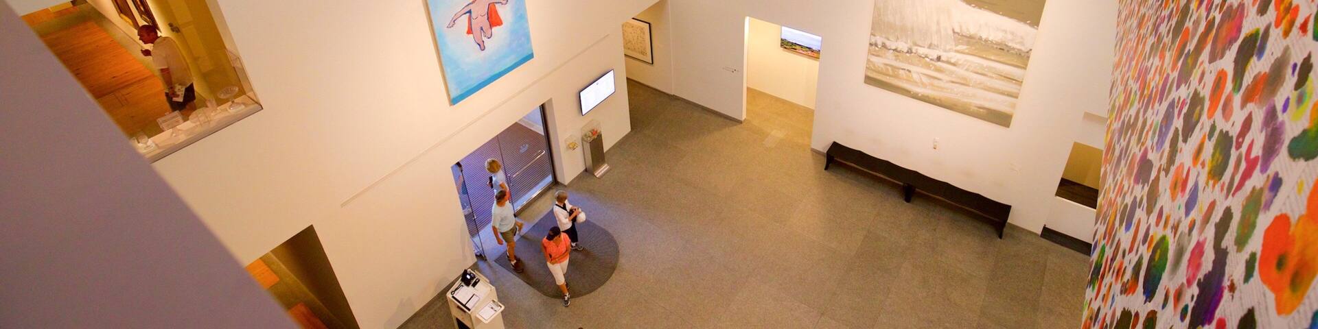 Portland Museum of Art showing interior views and art as well as a small group of people