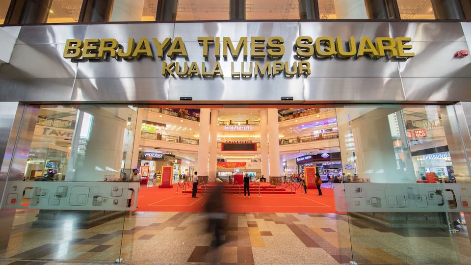 The entrance to the Berjaya Times Square shopping mall in Kuala Lumpur.