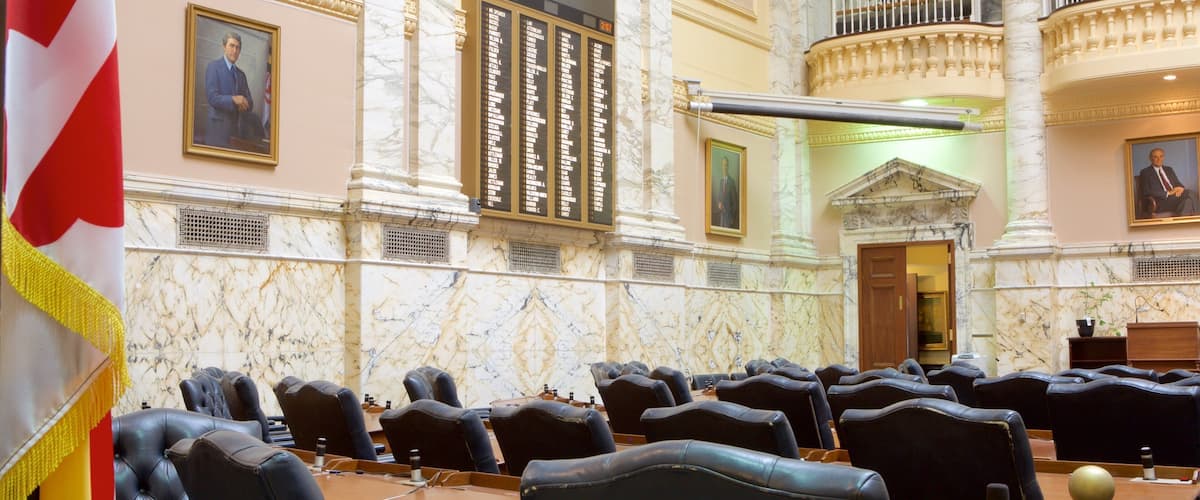 Maryland State House mostrando elementos patrimoniales y vista interna