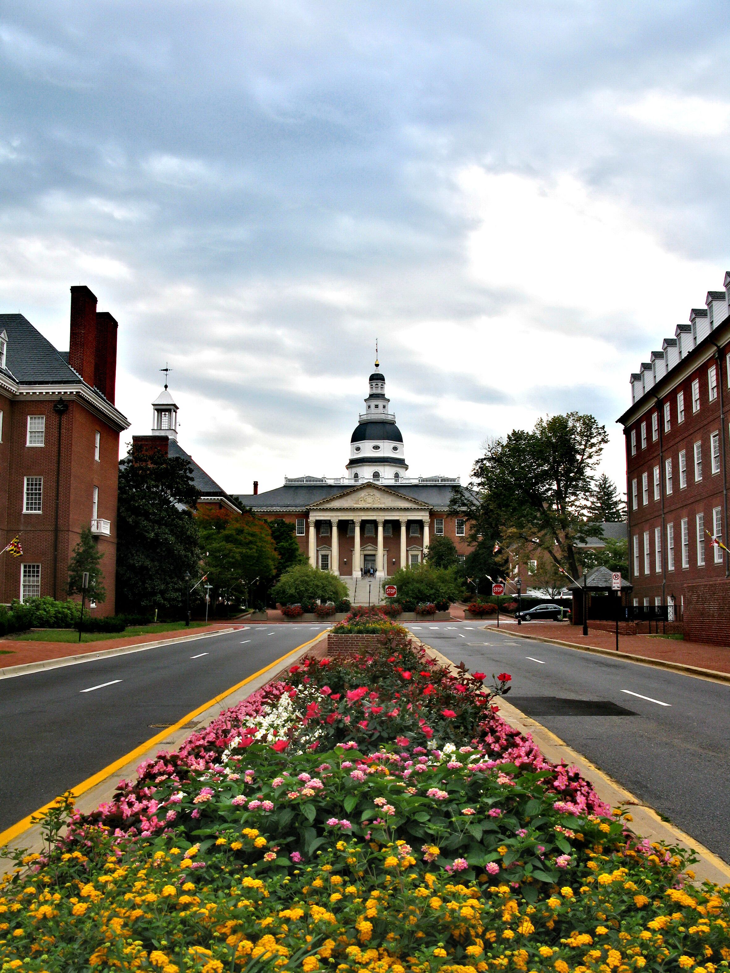The architecture of the state capital of Maryland in Annapolis, United States of America