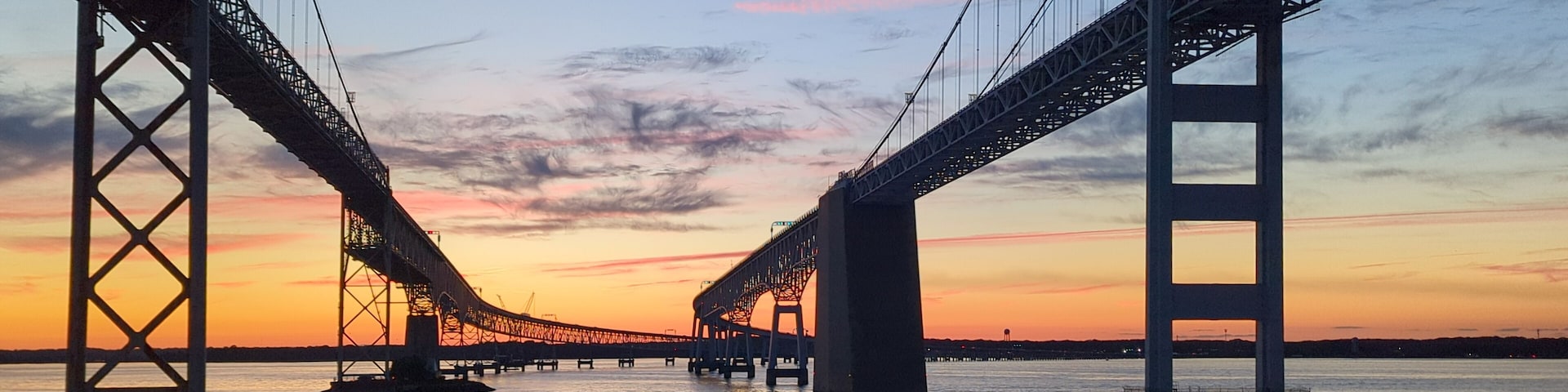 Chesapeake bay bridge at sunset