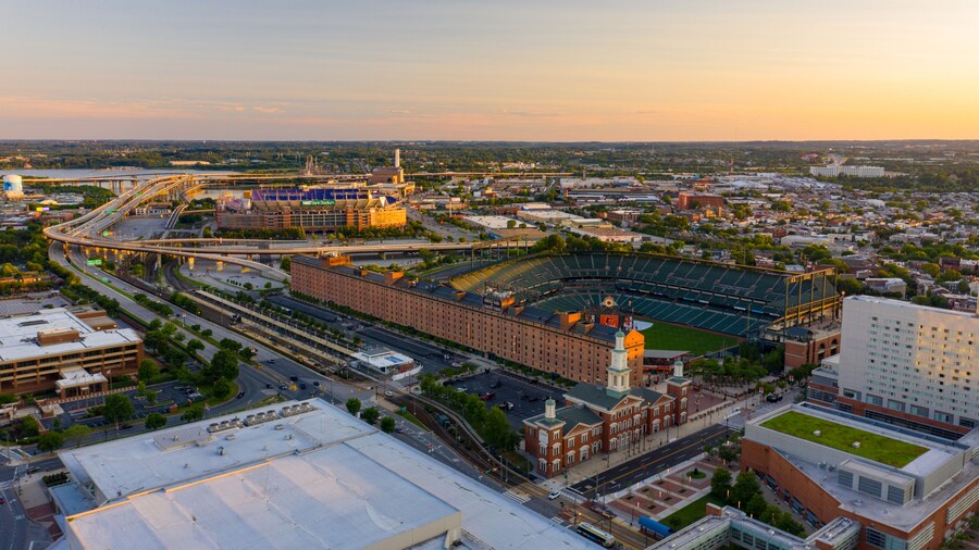 Aerial photo Oriole Park and MT Bank Stadium