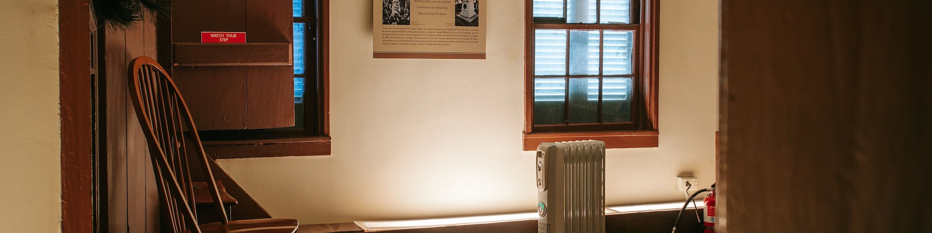 Edgar Allan Poe Museum and House which includes signage and interior views