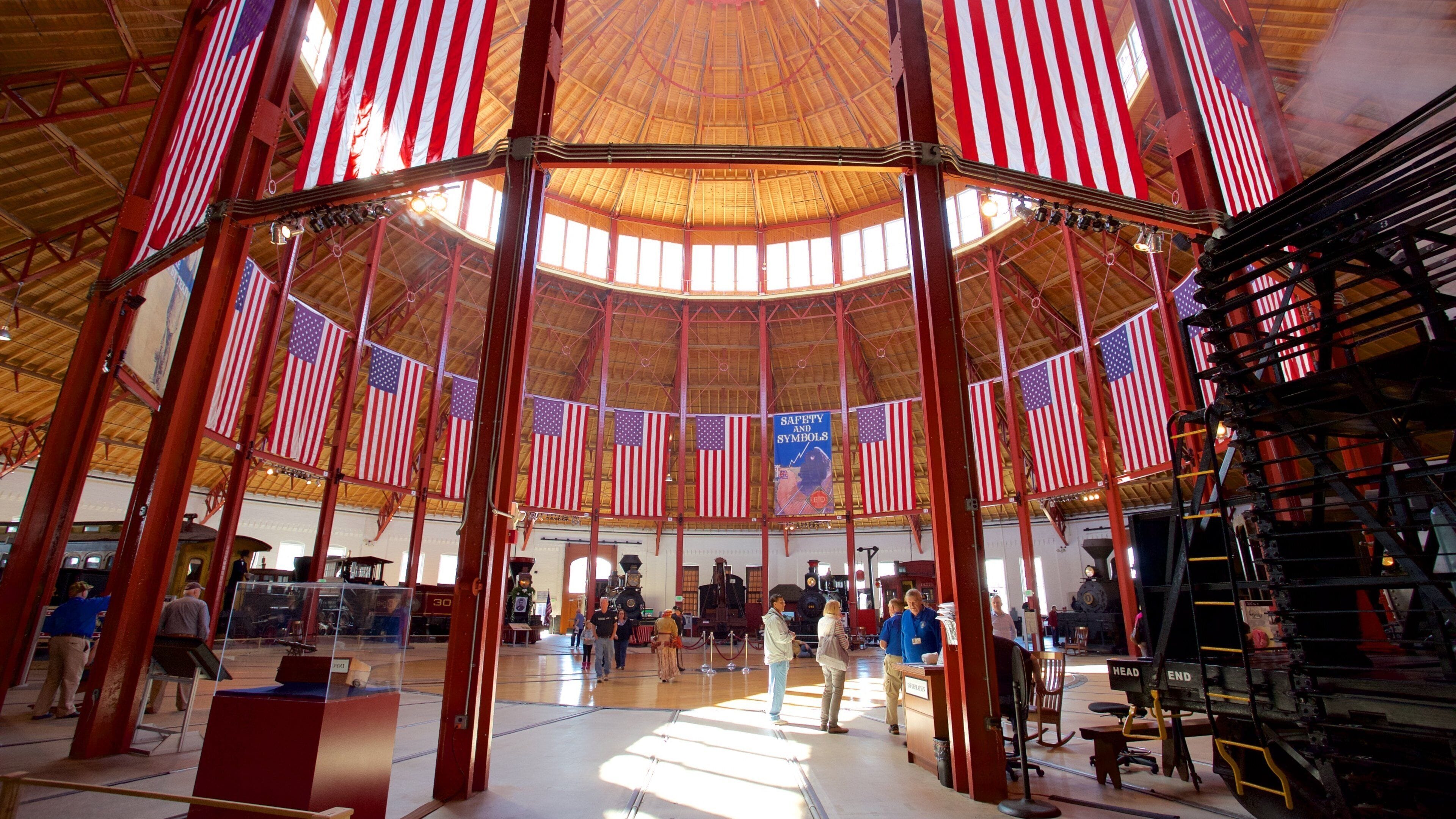B&O Railroad Museum featuring heritage elements, interior views and railway items