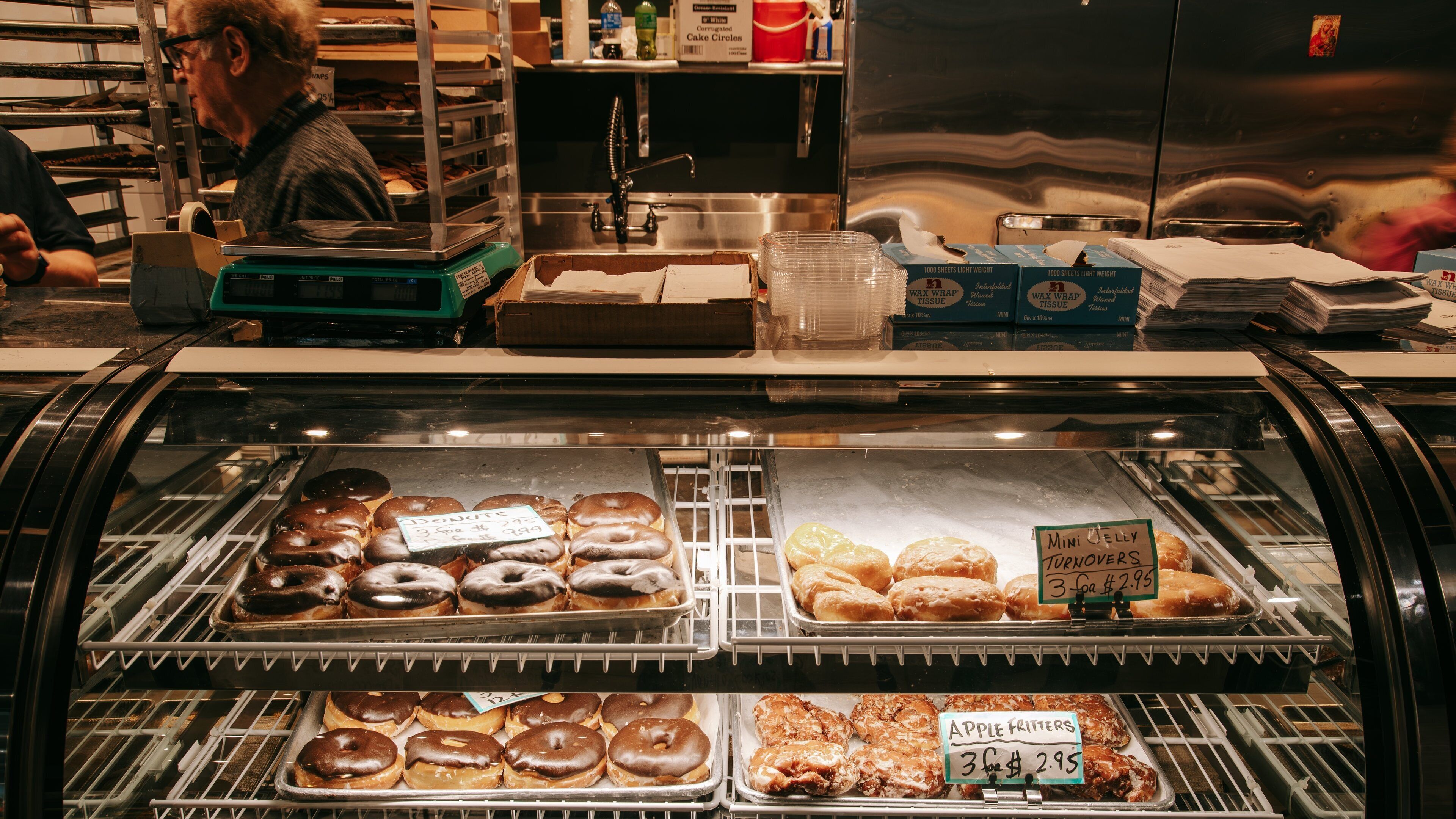 Lexington Market which includes food and interior views