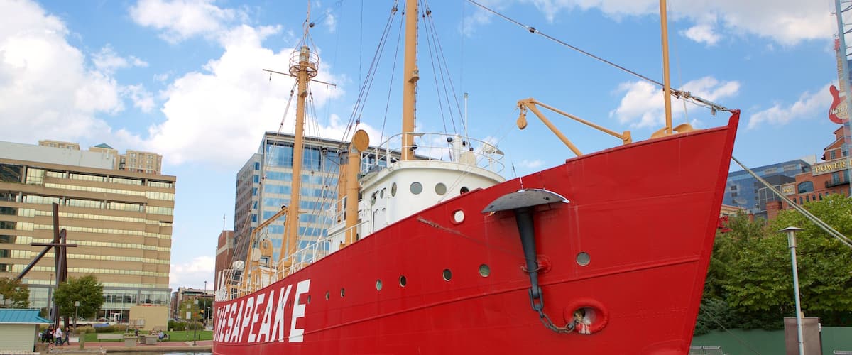 Lightship Chesapeake which includes a city and a marina
