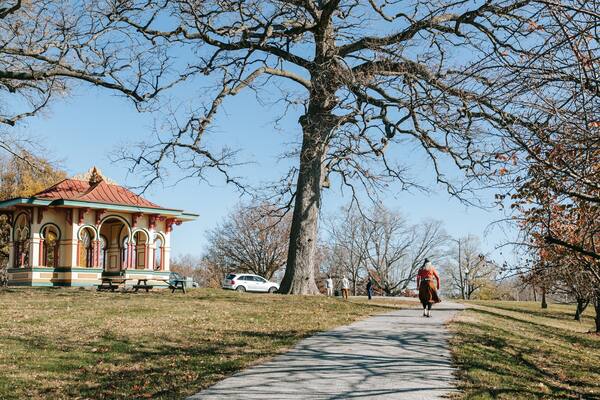 Druid Hill Park featuring a park as well as an individual femail