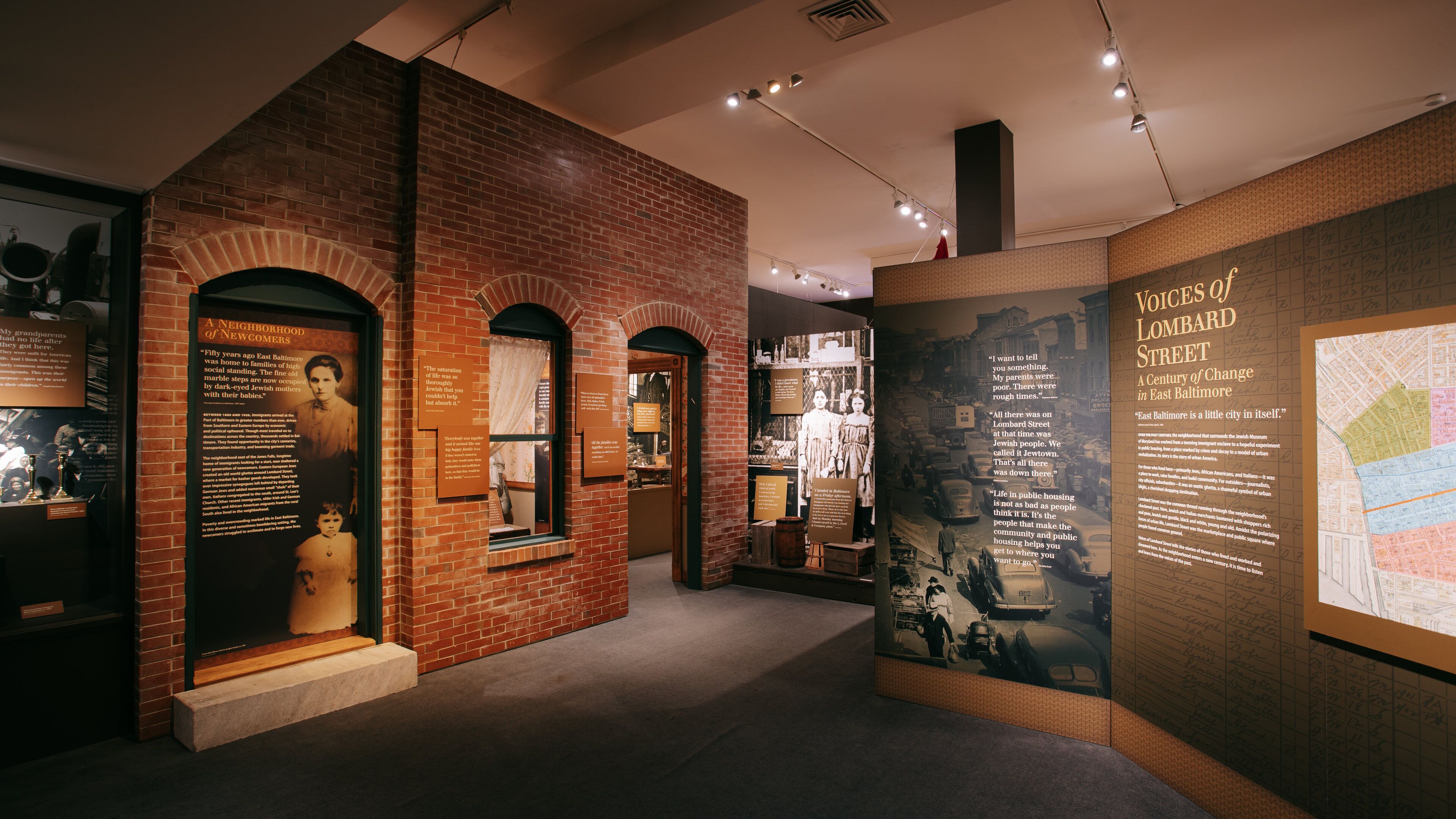Jewish Museum of Maryland showing signage and interior views