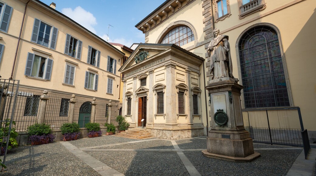 Ambrosian Library featuring a statue or sculpture and heritage architecture