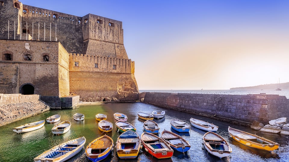 castel dell ovo in napoli, italy
