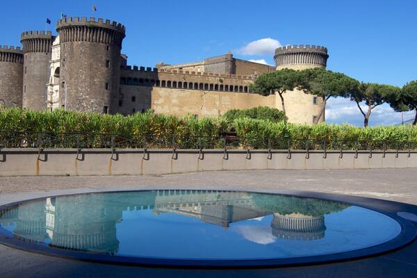 Piazza del Municipio welches beinhaltet Palast oder Schloss und Teich