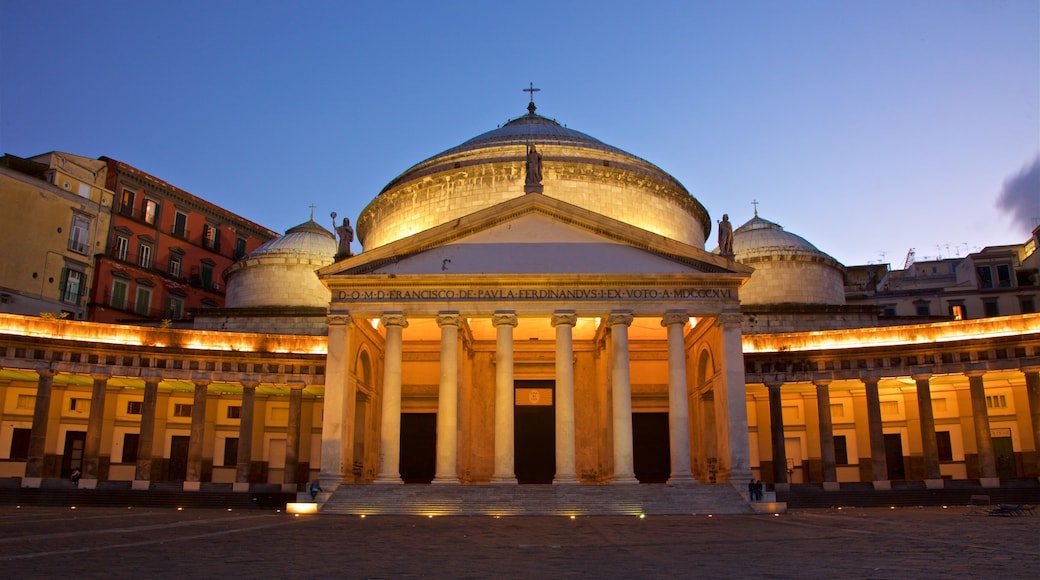San Francesco di Paola which includes night scenes, heritage architecture and a church or cathedral
