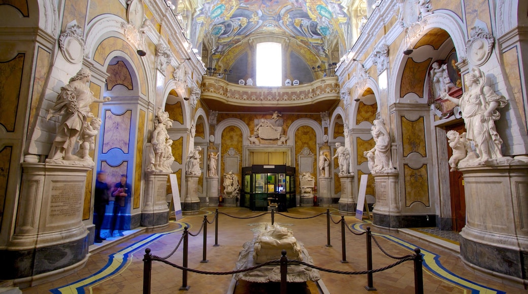 Sansevero Chapel featuring interior views, art and religious aspects