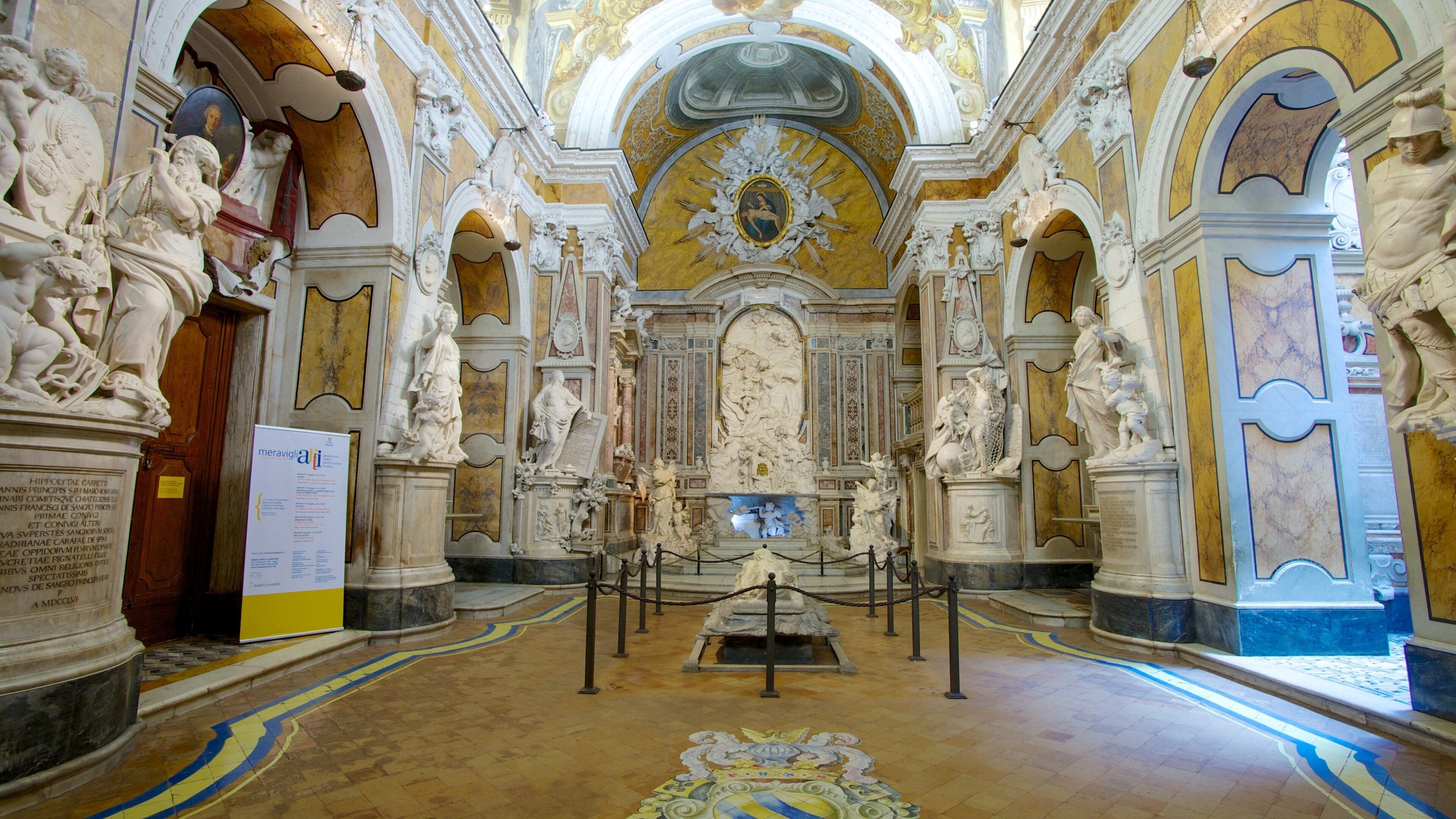 Sansevero Chapel which includes a church or cathedral, religious aspects and interior views