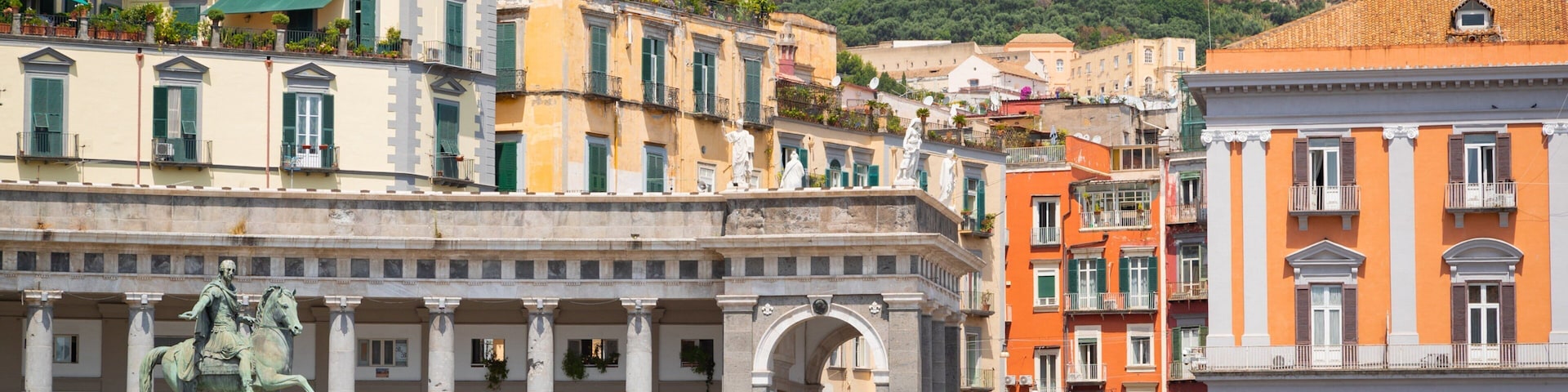Castel Sant\'Elmo featuring a statue or sculpture and a square or plaza