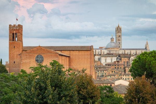 Basilica di San Domenico which includes heritage architecture, landscape views and a city
