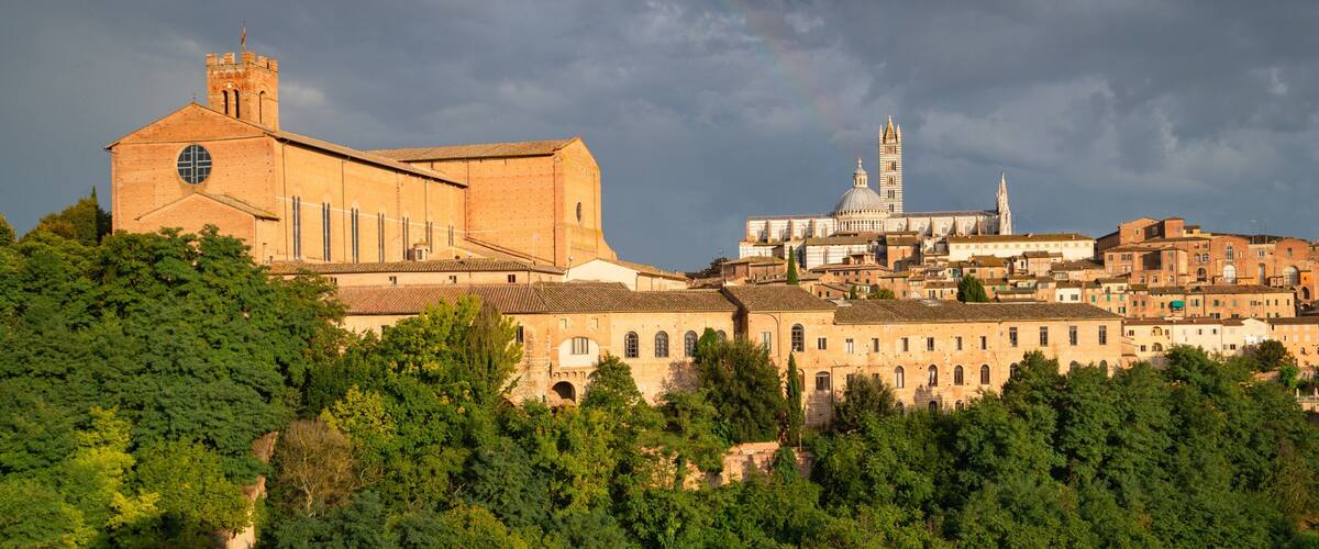 Basilica di San Domenico showing a city and landscape views