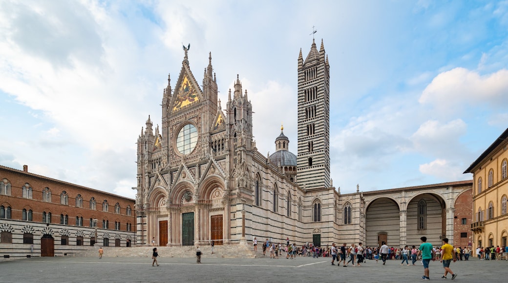 Siena Cathedral which includes a church or cathedral, street scenes and heritage architecture