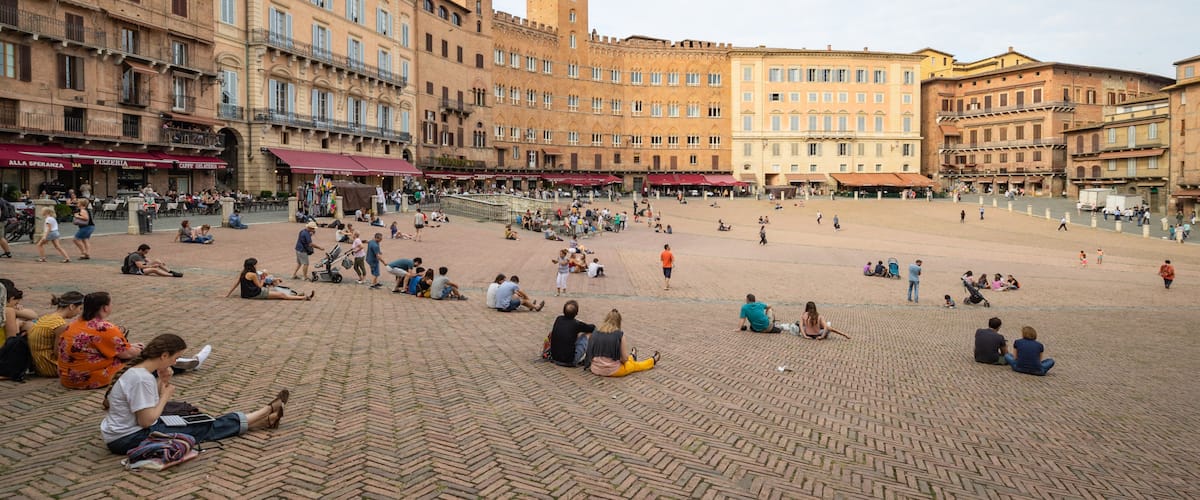 Piazza del Campo which includes street scenes and a square or plaza