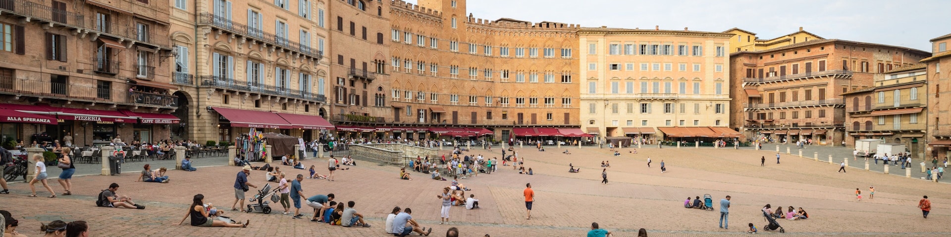 Piazza del Campo which includes street scenes and a square or plaza