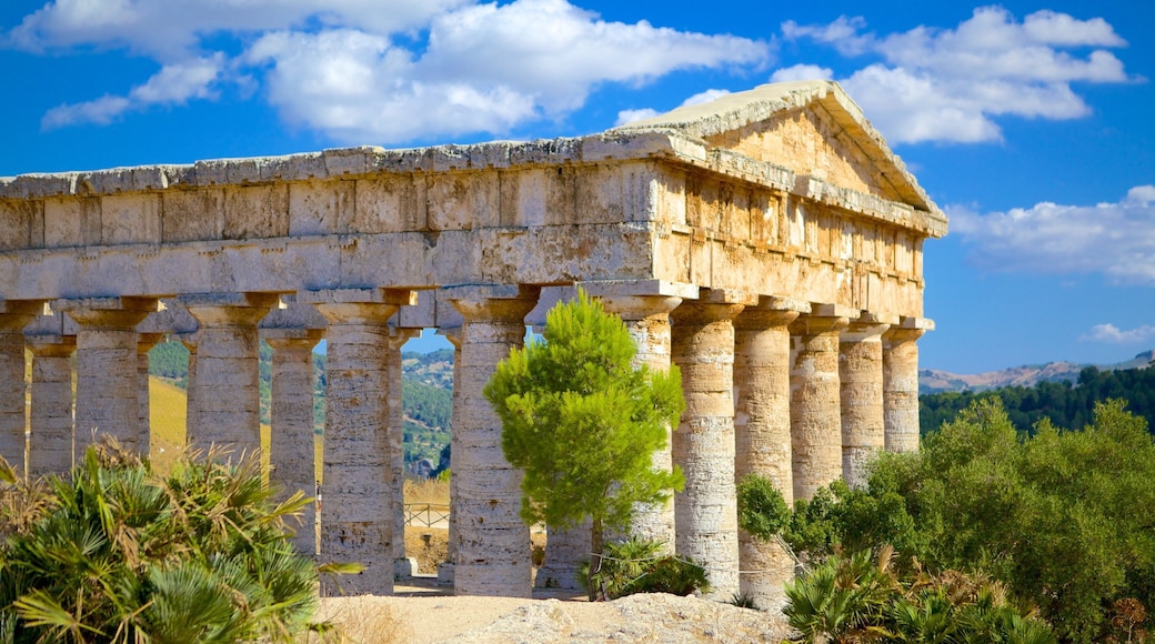 Greek Temple of Segesta showing building ruins, heritage architecture and heritage elements