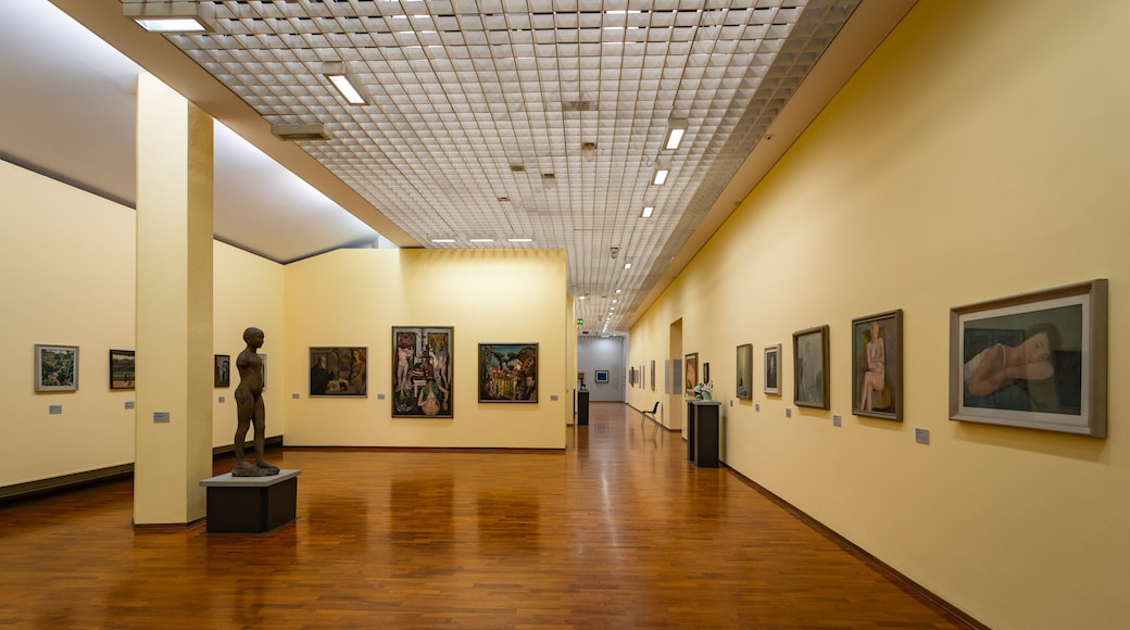 Galleria Civica d\'Arte Moderna e Contemporanea featuring art and interior views