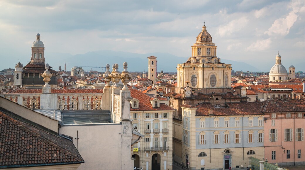 Turin Palazzo Madama showing a city, heritage elements and landscape views