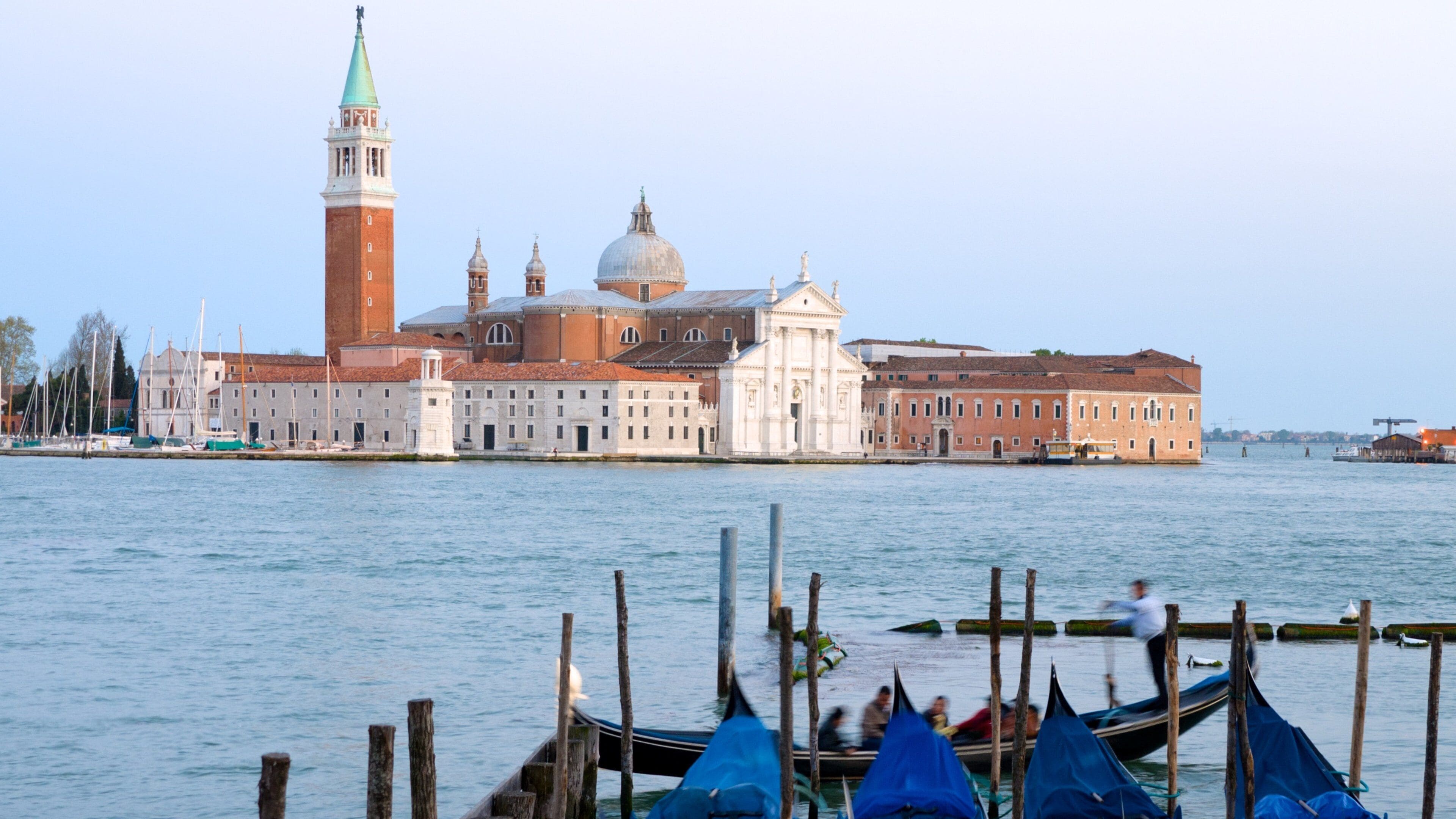 Church of San Giorgio Maggiore featuring a church or cathedral, a bay or harbor and heritage architecture