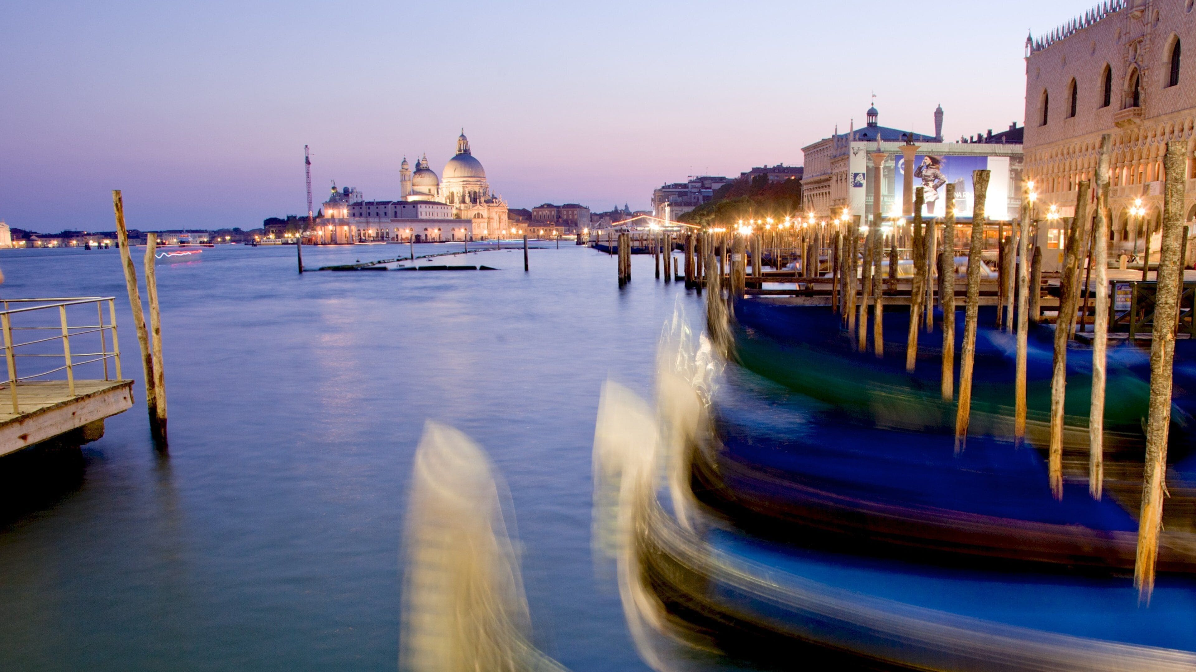 Basilica di Santa Maria della Salute which includes a marina and religious aspects