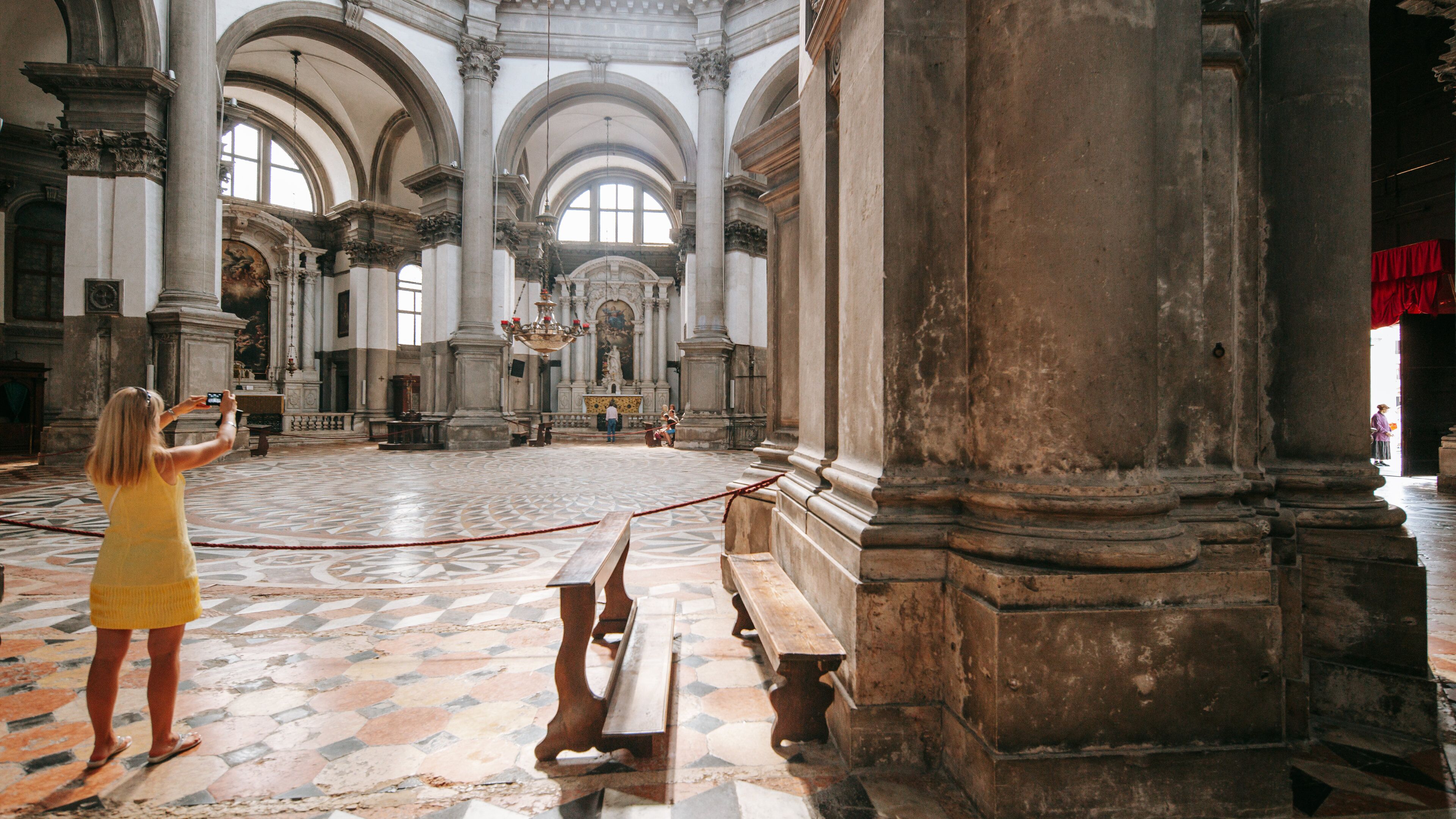 Basilica di Santa Maria della Salute showing a church or cathedral, heritage elements and interior views