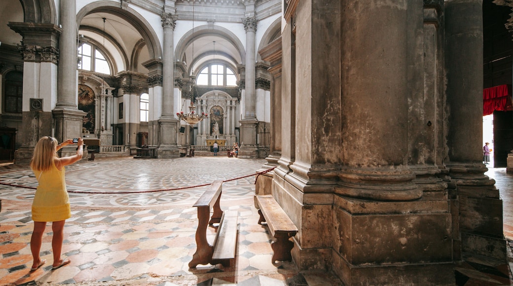 Basilica di Santa Maria della Salute showing a church or cathedral, heritage elements and interior views