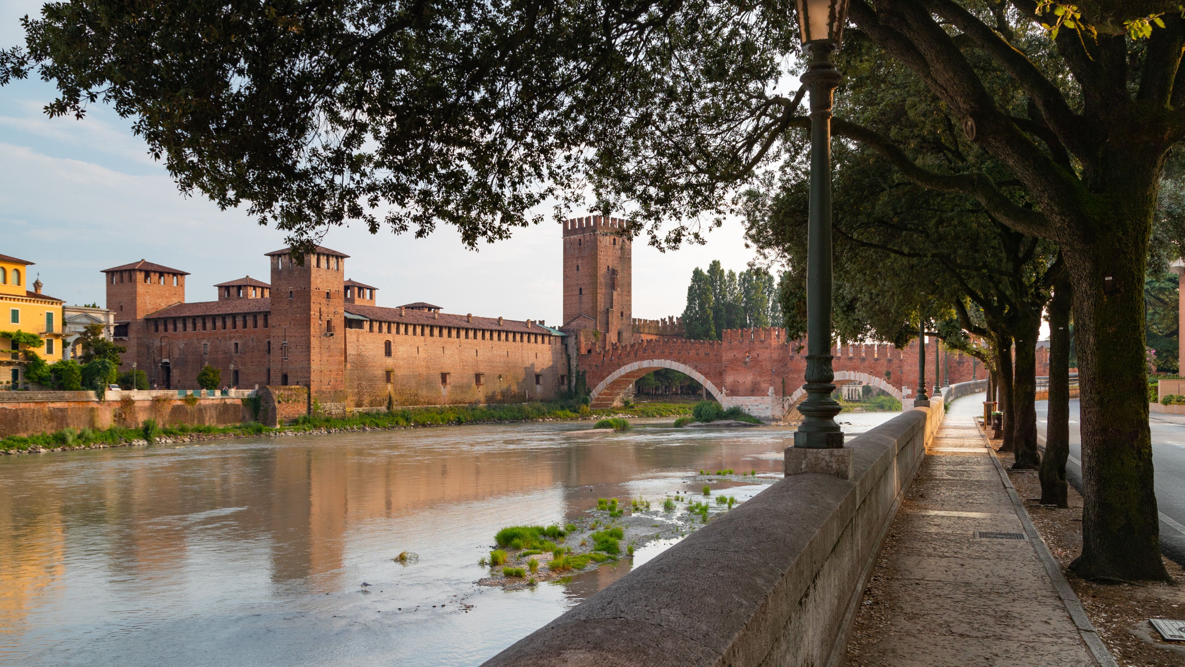 Castelvecchio Museum featuring heritage architecture, chateau or palace and a river or creek