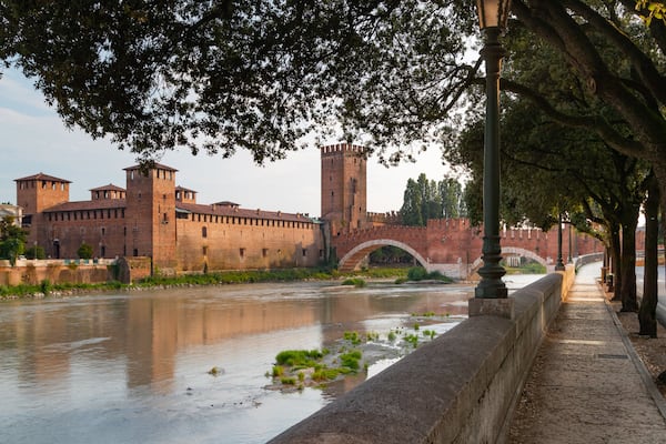 Castelvecchio Museum featuring heritage architecture, chateau or palace and a river or creek
