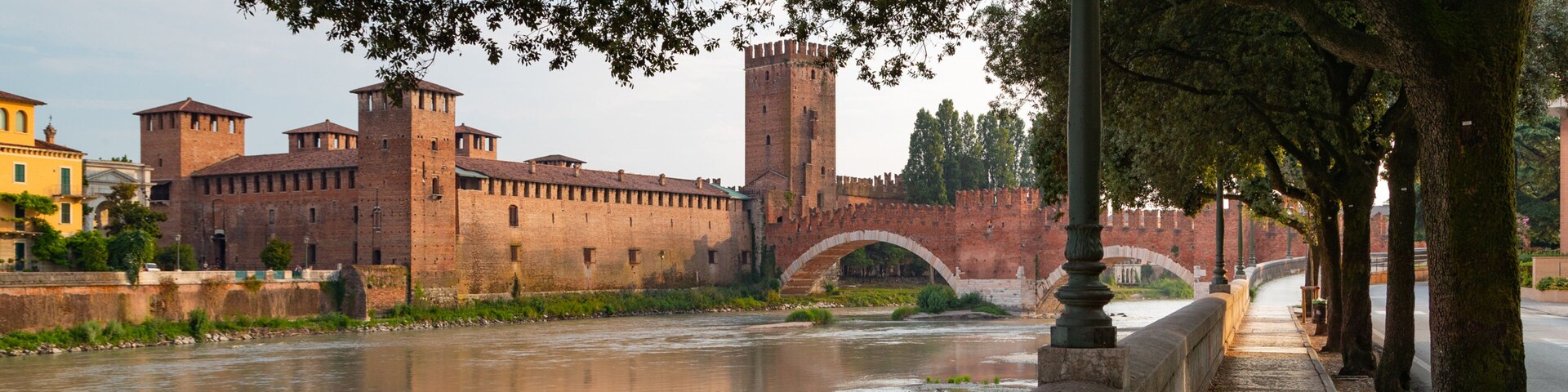 Castelvecchio Museum featuring heritage architecture, chateau or palace and a river or creek