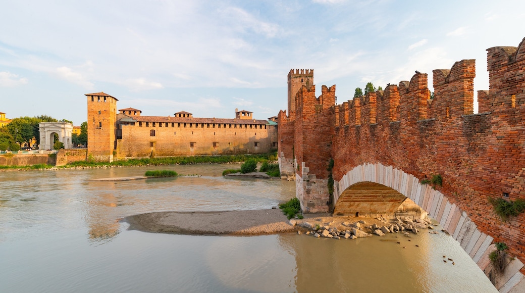 Castelvecchio Museum which includes a river or creek, heritage elements and a bridge
