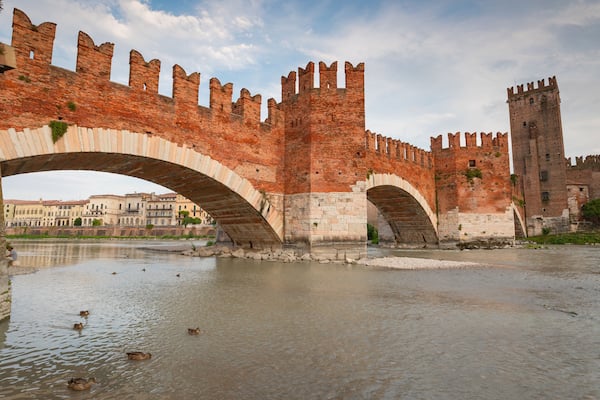 Ponte Scaligero featuring a bridge, a river or creek and heritage elements