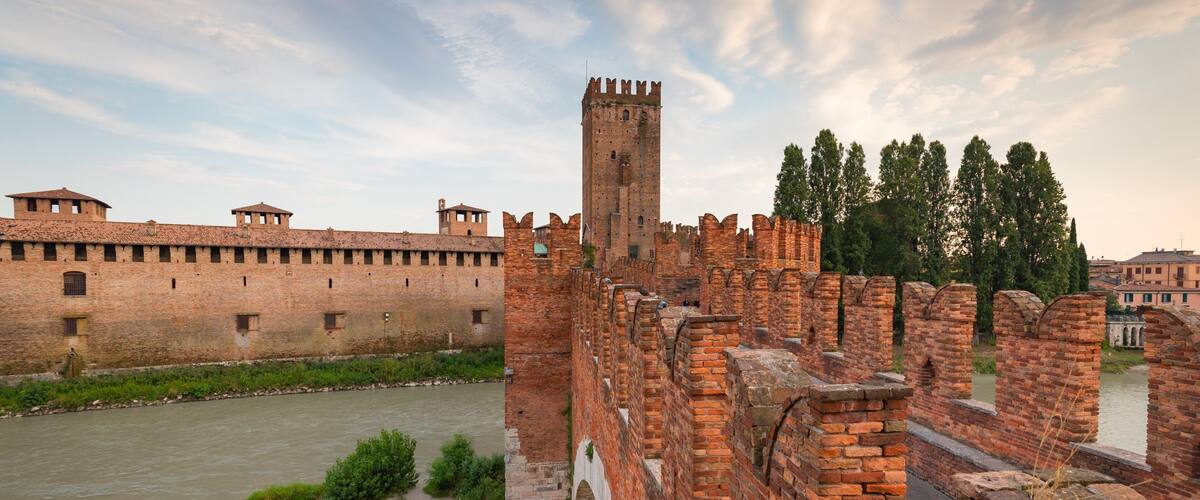 Ponte Scaligero featuring a bridge, a river or creek and heritage elements