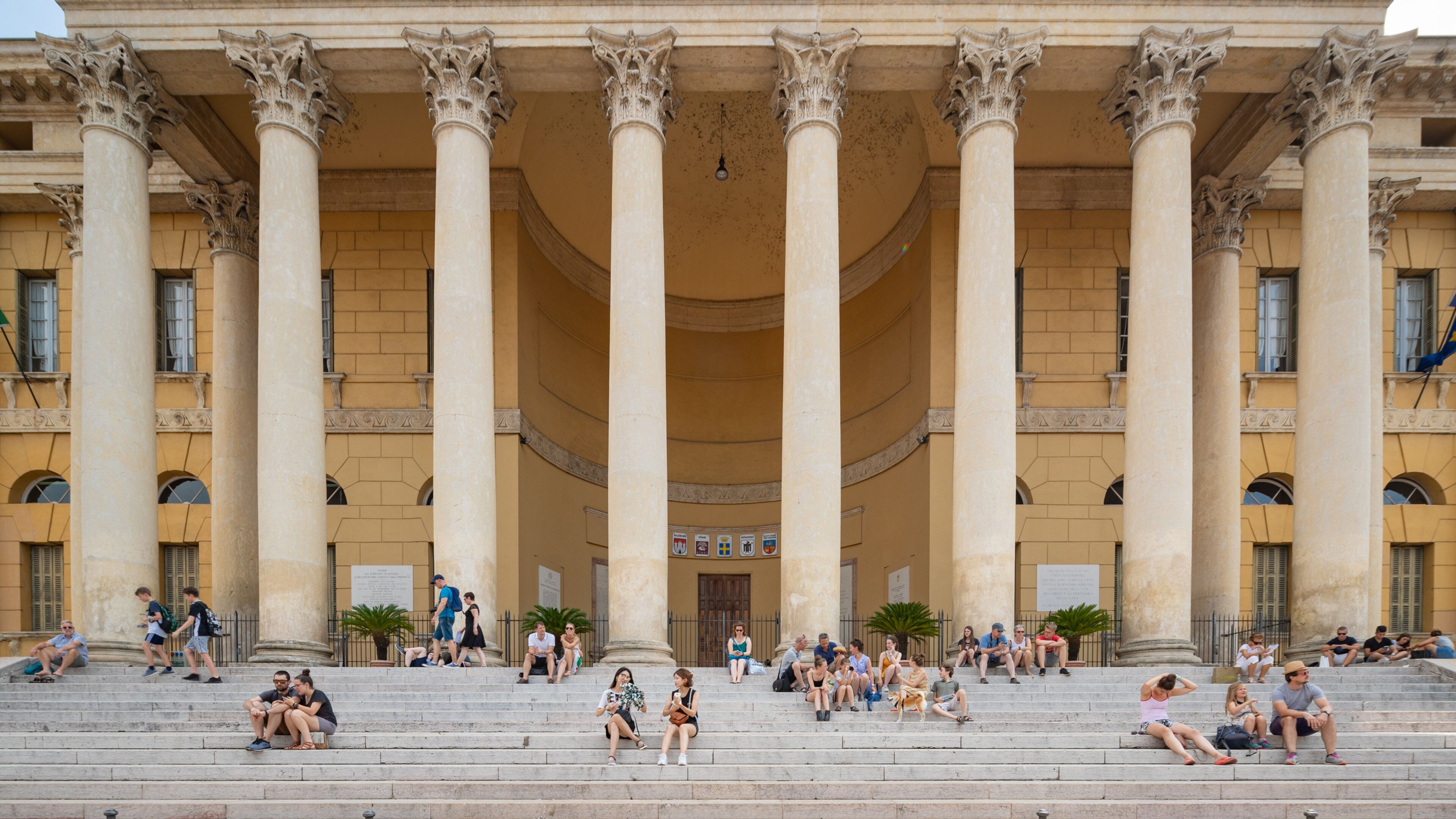 Verona City Hall featuring heritage architecture and street scenes