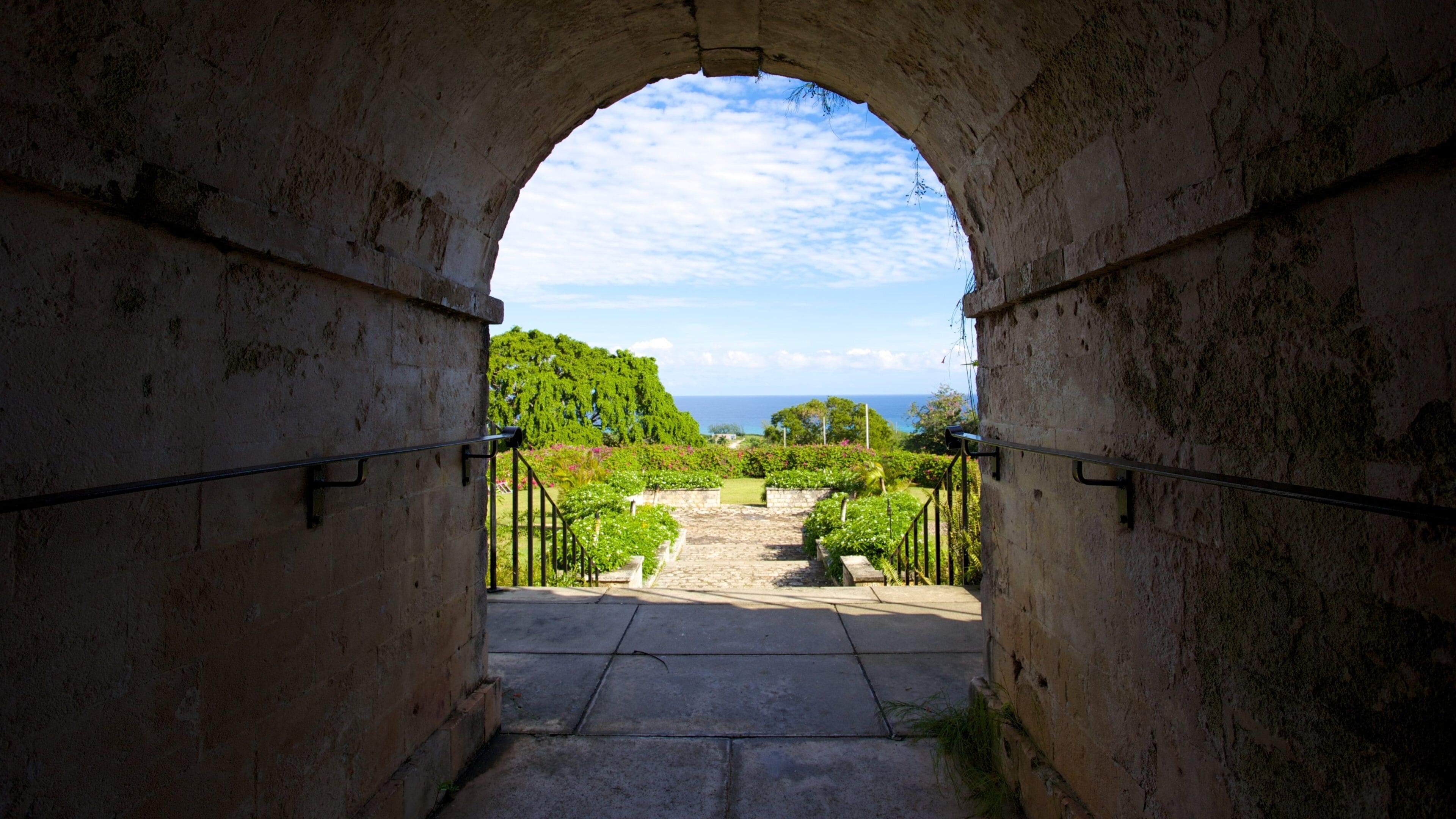 Rose Hall Great House showing general coastal views and heritage architecture