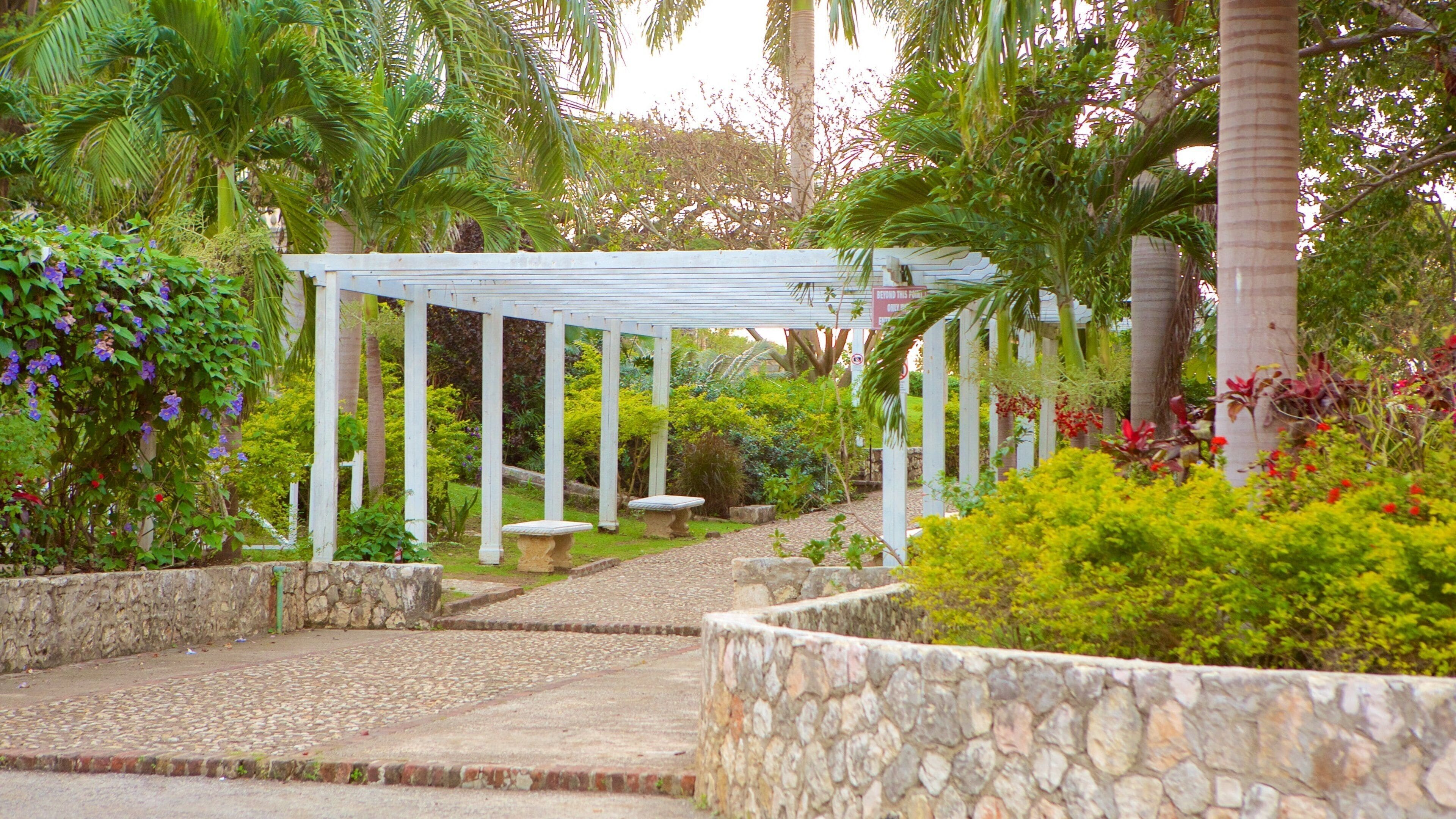 Gran casa Rose Hall mostrando un jardín