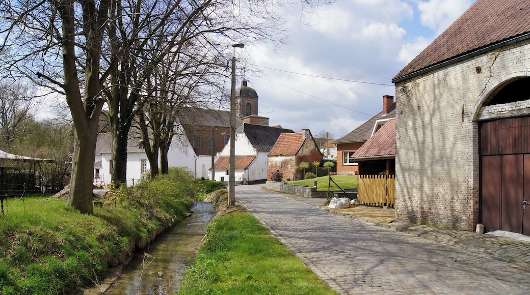 Genappe (Loupoigne), Belgium: Panorama and the river Dijle