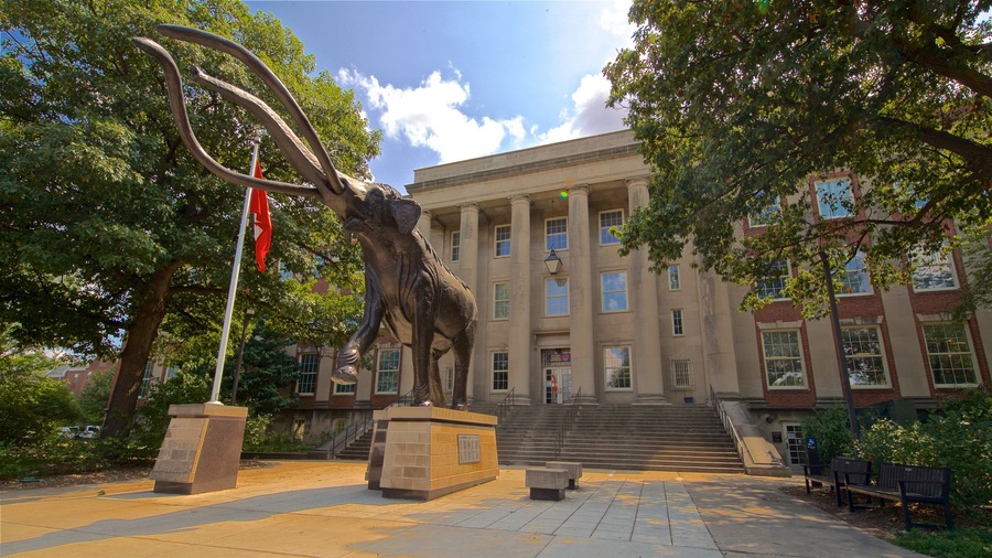 University of Nebraska State Museum featuring a statue or sculpture