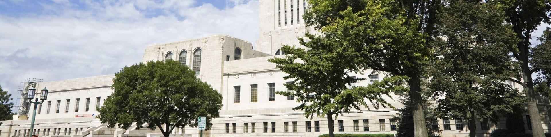 Lincoln, Nebraska - State Capitol Building with the trees