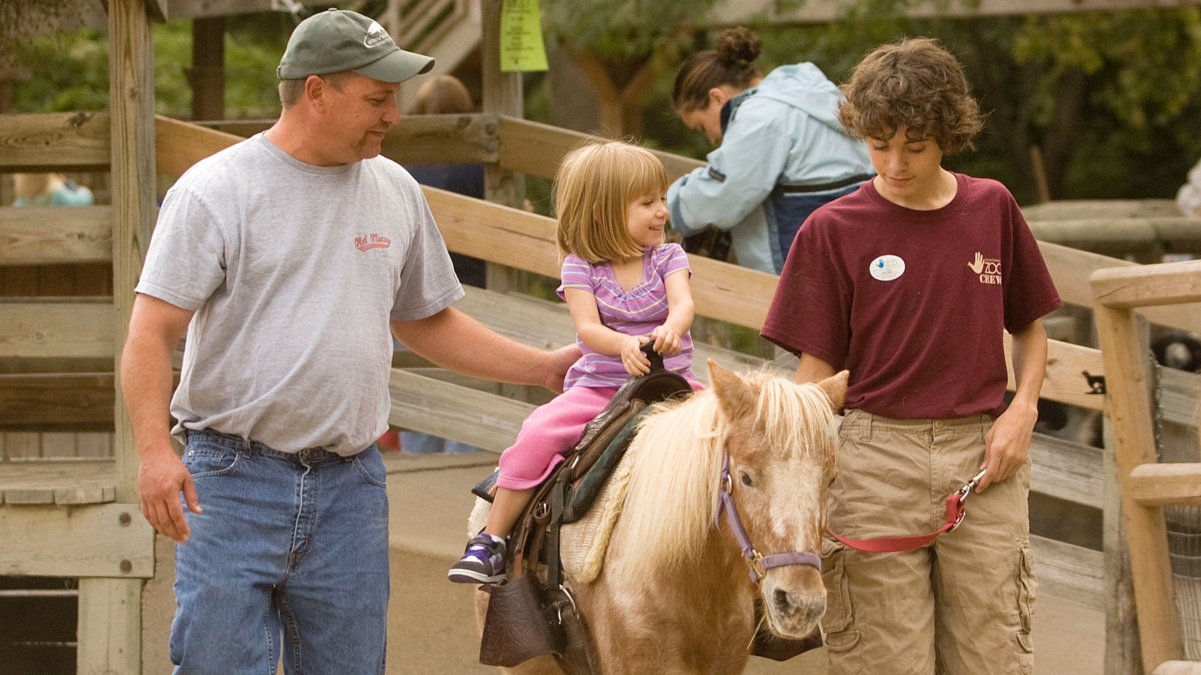 Lincoln Children\'s Zoo which includes zoo animals and horseriding as well as a small group of people