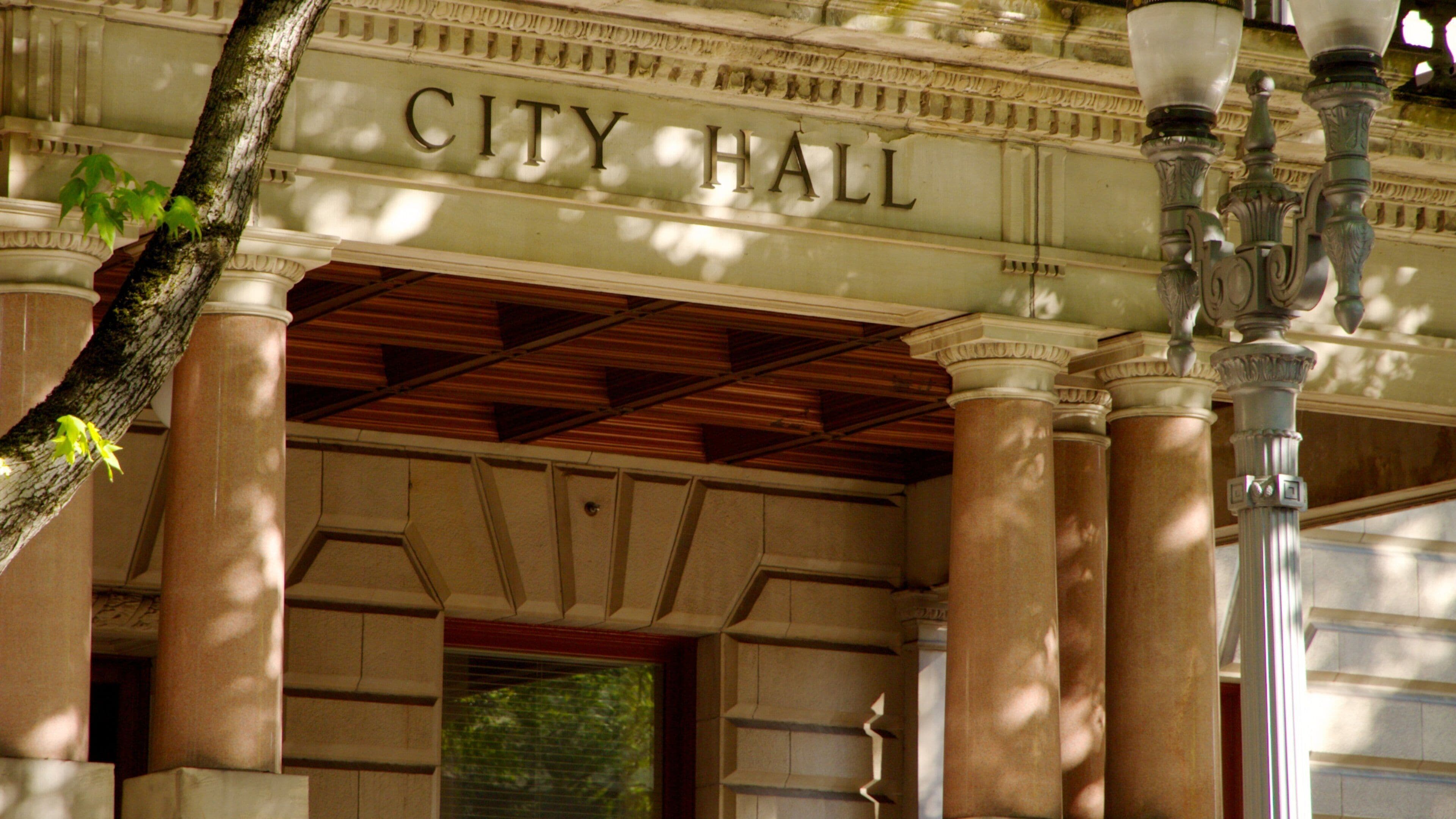 Portland City Hall showcases historic architecture in downtown Portland, Oregon