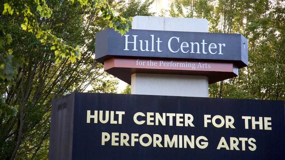 Hult Center for Performing Arts showing signage