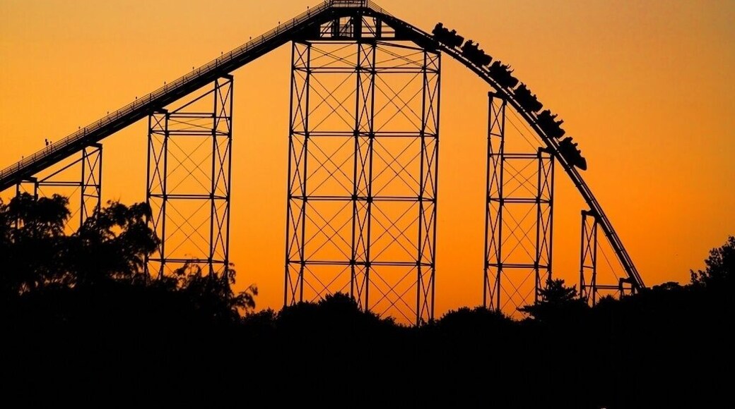 Steel Force, at Dorney Park, is 5,600 feet in length (over 1 mile long, making it the longest coaster on the East Coast), and has a 205-foot first drop, with a top speed of 75 mph. Riders experience over 2.5 G's at the bottom of the first hill.