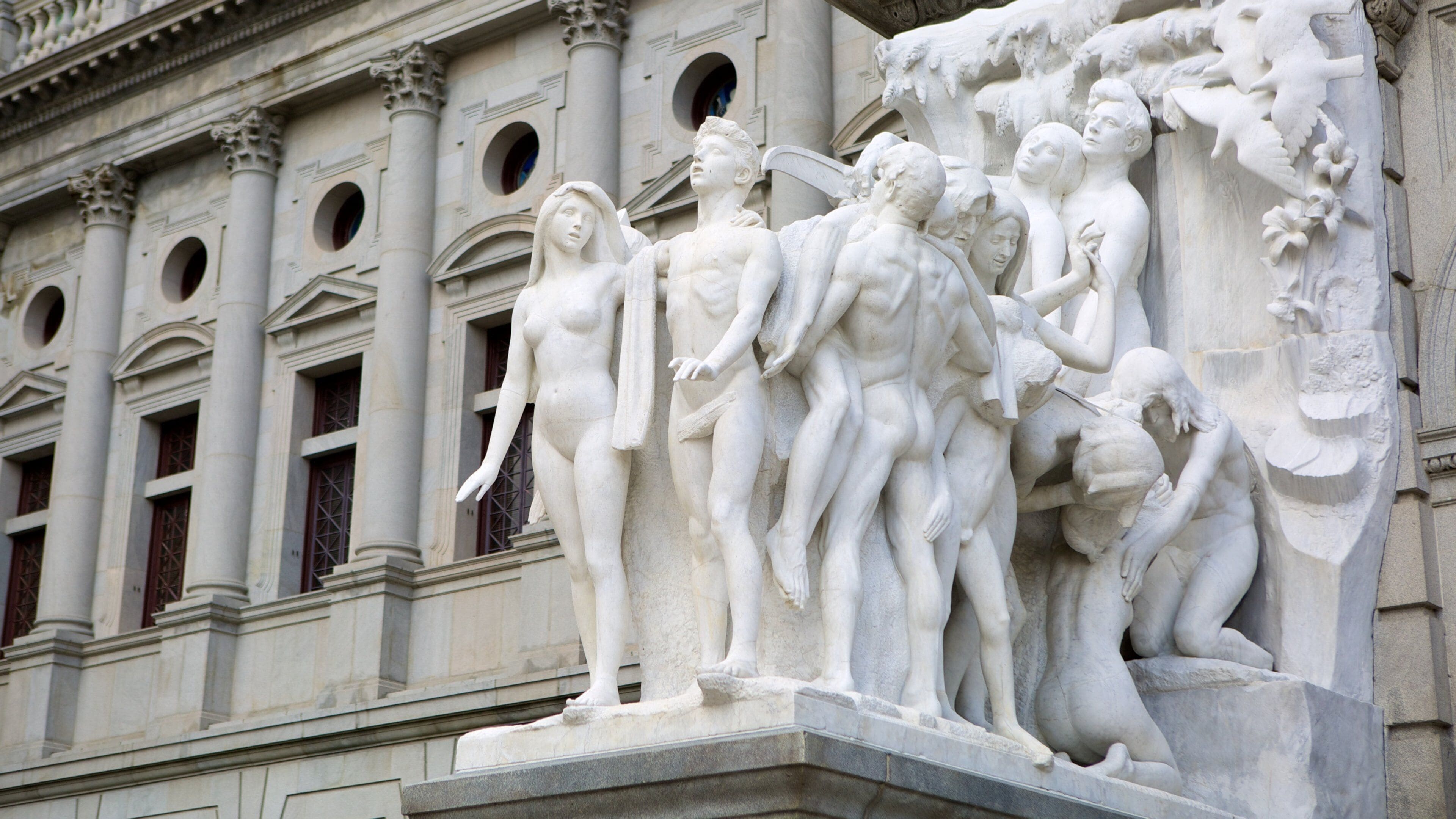Pennsylvania State Capitol ofreciendo arte al aire libre, patrimonio de arquitectura y arte