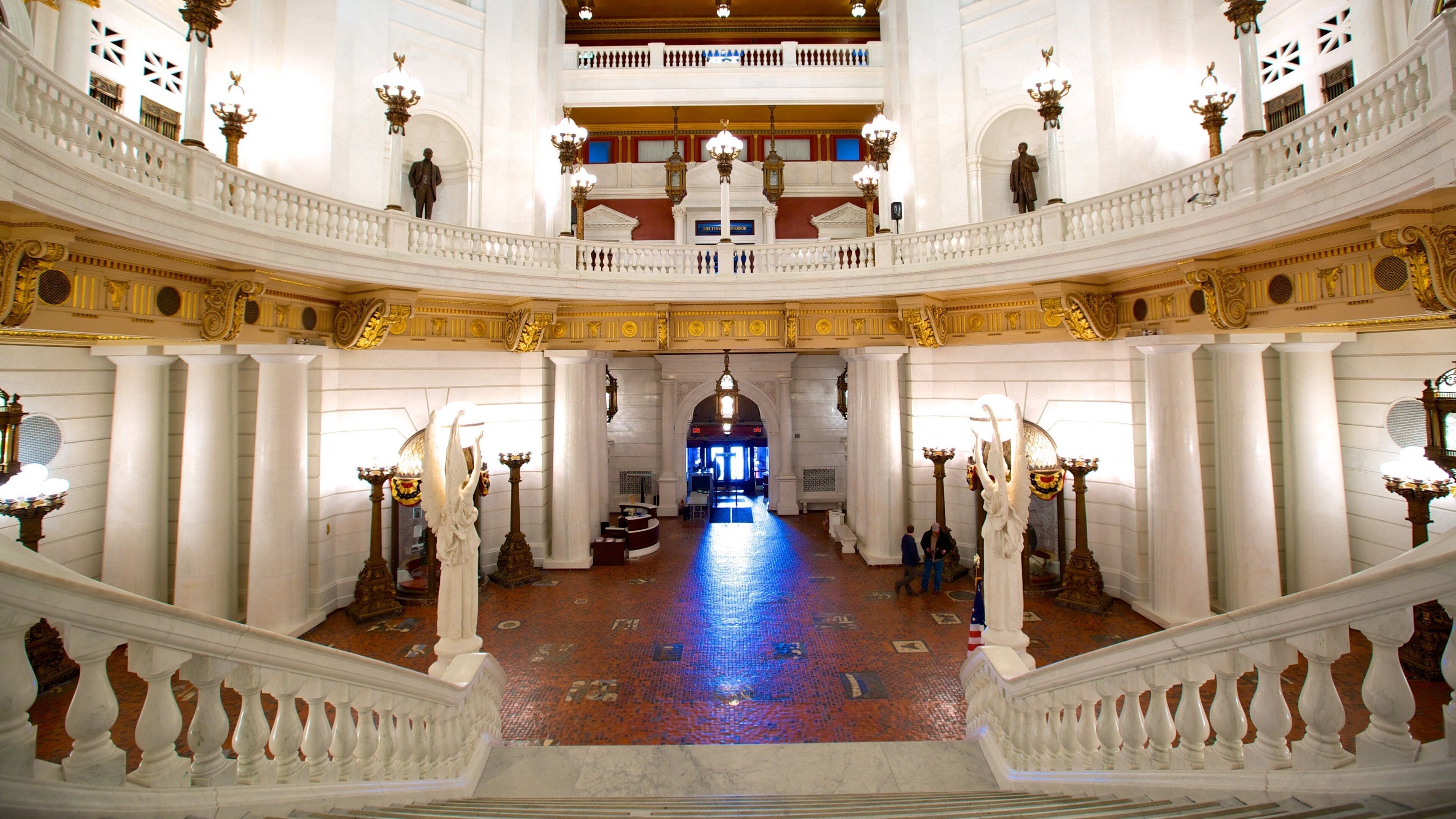 Pennsylvania State Capitol which includes an administrative building, heritage architecture and interior views