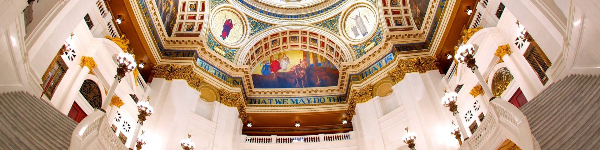 Pennsylvania State Capitol featuring heritage architecture and interior views